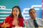 Presentaci�. Annamari Laaksonen & Luis Enrique Vega.  Fundaci� F�rum Universal de les Cultures. 2005/ Miquel Gonz�lez